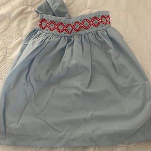 The Proper Peony *Rare* Embroidered Blue Criss Cross Skirt - Sz 8